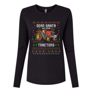 Tractor Driver Ugly Xmas Harvester Farmer Christmas Gift Womens Cotton Relaxed Long Sleeve T-Shirt