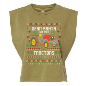 Tractor Driver Ugly Xmas Harvester Farmer Christmas Gift Garment-Dyed Women's Muscle Tee