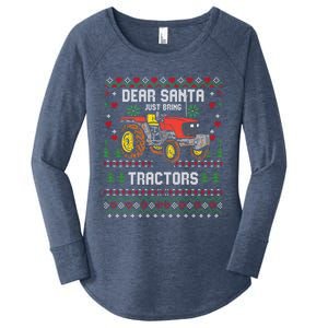 Tractor Driver Ugly Xmas Harvester Farmer Christmas Gift Women's Perfect Tri Tunic Long Sleeve Shirt