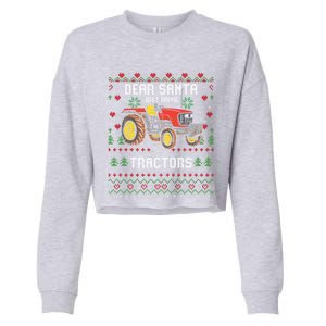 Tractor Driver Ugly Xmas Harvester Farmer Christmas Gift Cropped Pullover Crew