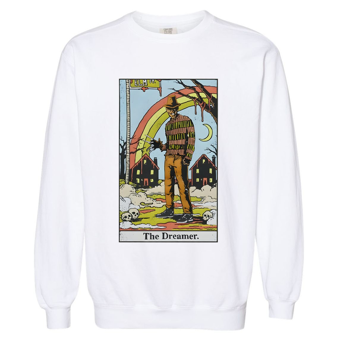 The Dreamer Vintage Nightmare Horror Characters Garment-Dyed Sweatshirt