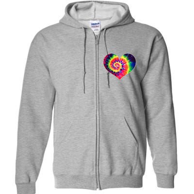 Tie Dyed Valentine's Day Cute TyeDye Heart Full Zip Hoodie