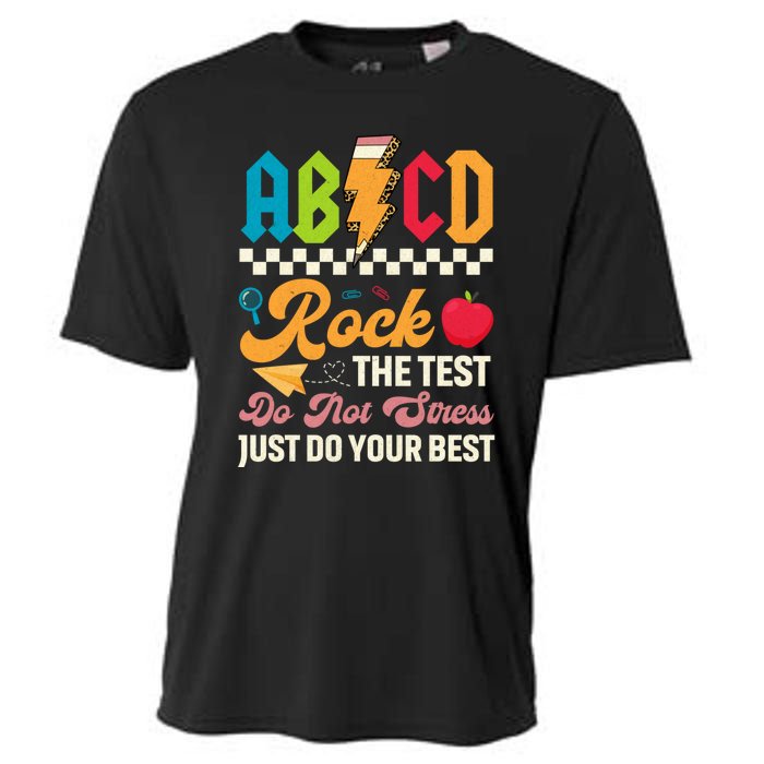 Test Day Vintage Testing Abcd Rock The Test Day Teachers Students Cooling Performance Crew T-Shirt