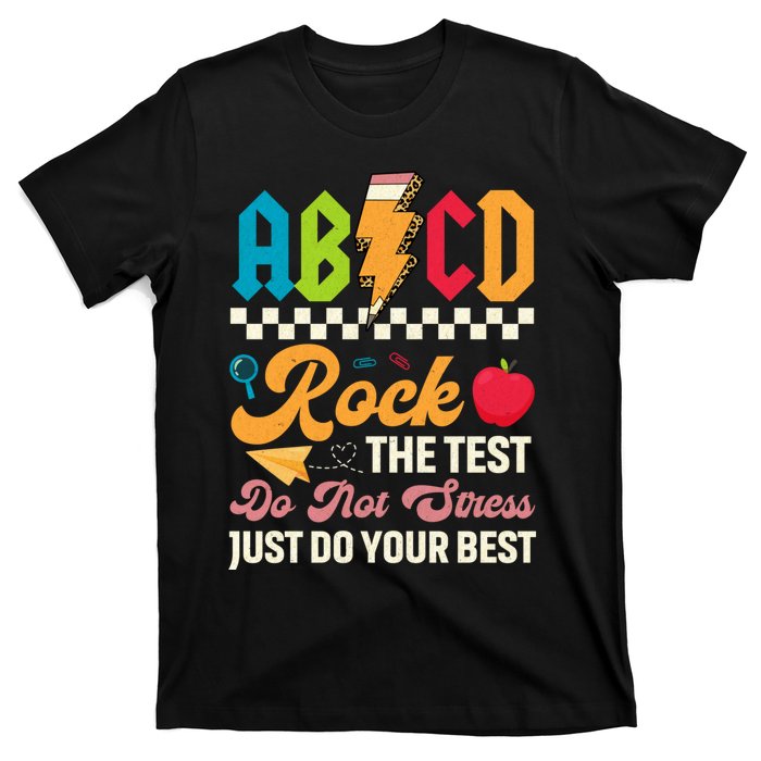 Test Day Vintage Testing Abcd Rock The Test Day Teachers Students T-Shirt