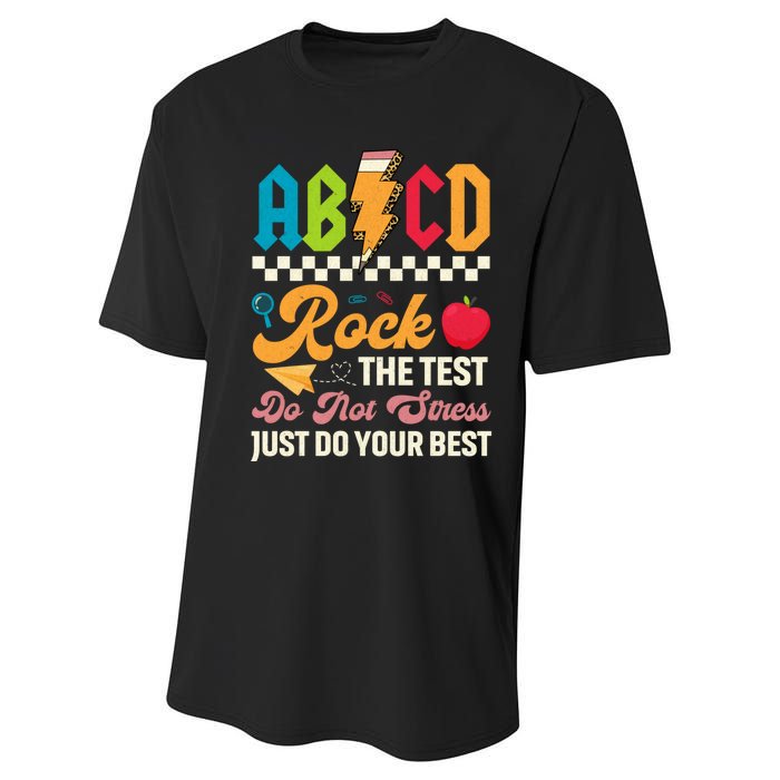 Test Day Vintage Testing Abcd Rock The Test Day Teachers Students Performance Sprint T-Shirt