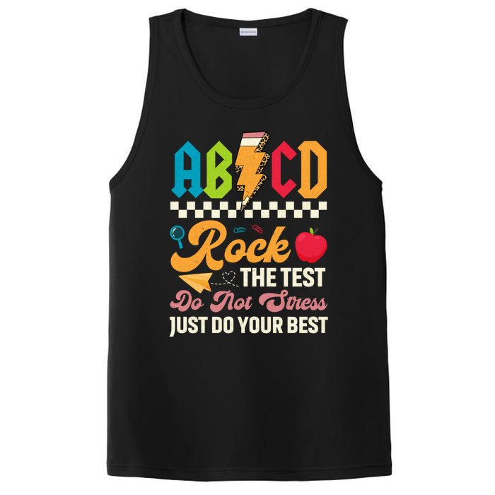 Test Day Vintage Testing Abcd Rock The Test Day Teachers Students PosiCharge Competitor Tank