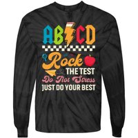 Test Day Vintage Testing Abcd Rock The Test Day Teachers Students Tie-Dye Long Sleeve Shirt