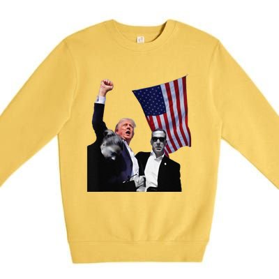 Trump Defiant Victory July 13th 2024 Rise Up America Premium Crewneck Sweatshirt