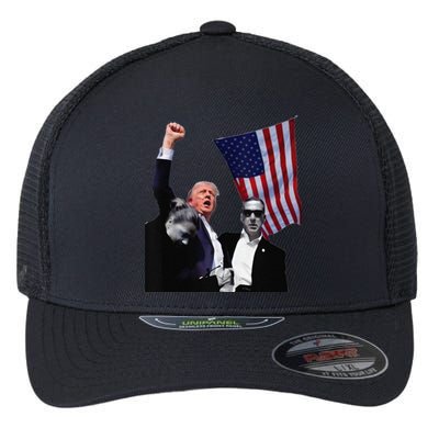 Trump Defiant Victory July 13th 2024 Rise Up America Flexfit Unipanel Trucker Cap