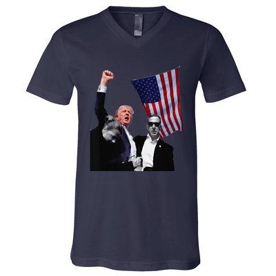 Trump Defiant Victory July 13th 2024 Rise Up America V-Neck T-Shirt