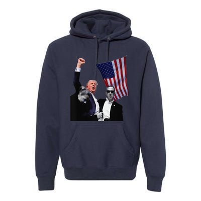 Trump Defiant Victory July 13th 2024 Rise Up America Premium Hoodie