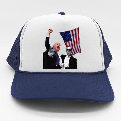 Trump Defiant Victory July 13th 2024 Rise Up America Trucker Hat