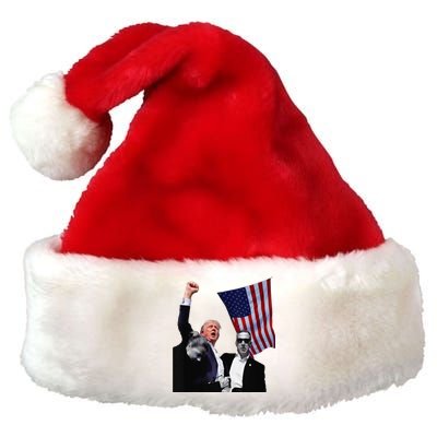 Trump Defiant Victory July 13th 2024 Rise Up America Premium Christmas Santa Hat