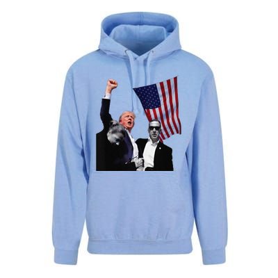 Trump Defiant Victory July 13th 2024 Rise Up America Unisex Surf Hoodie