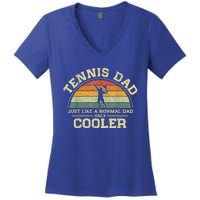 Tennis Dad Vintage Just Like A Normal Dad Only Cooler Women's V-Neck T-Shirt