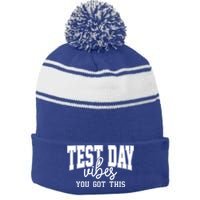 Test Day Vibes You Got This Stripe Pom Pom Beanie