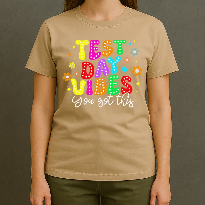 Test Day Vibes Groovy Testing Day Teacher Student T-Shirt