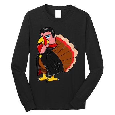 Turkey Dracula Vampire Costume for Thanksgiving Fans Long Sleeve Shirt