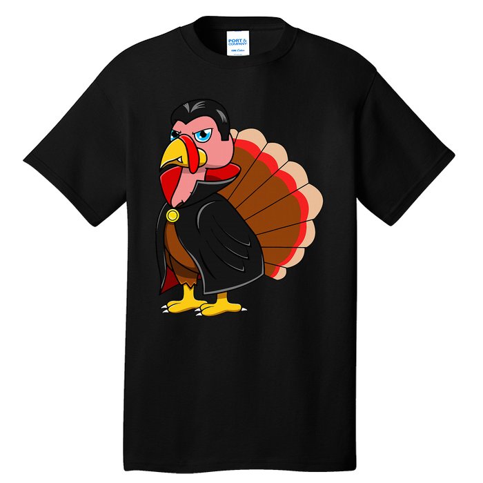 Turkey Dracula Vampire Costume for Thanksgiving Fans Tall T-Shirt