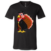 Turkey Dracula Vampire Costume for Thanksgiving Fans V-Neck T-Shirt