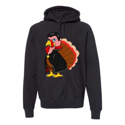 Turkey Dracula Vampire Costume for Thanksgiving Fans Premium Hoodie