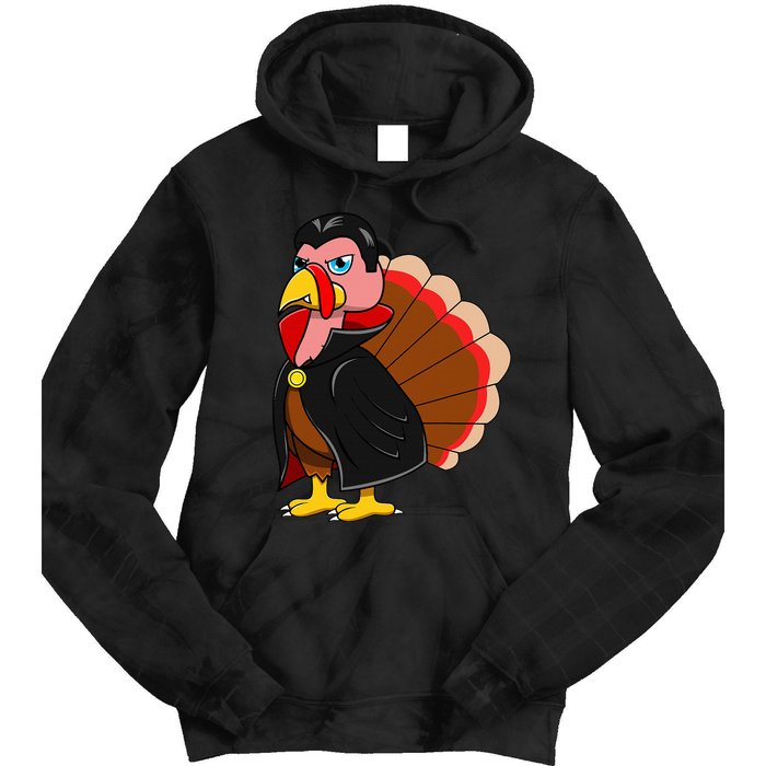 Turkey Dracula Vampire Costume for Thanksgiving Fans Tie Dye Hoodie