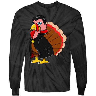 Turkey Dracula Vampire Costume for Thanksgiving Fans Tie-Dye Long Sleeve Shirt