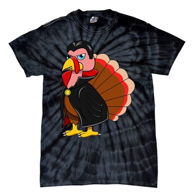 Turkey Dracula Vampire Costume for Thanksgiving Fans Tie-Dye T-Shirt