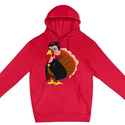 Turkey Dracula Vampire Costume for Thanksgiving Fans Premium Pullover Hoodie