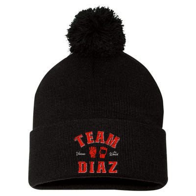 Team Diaz Vs The World Family Last Name Fighter Pom Pom 12in Knit Beanie