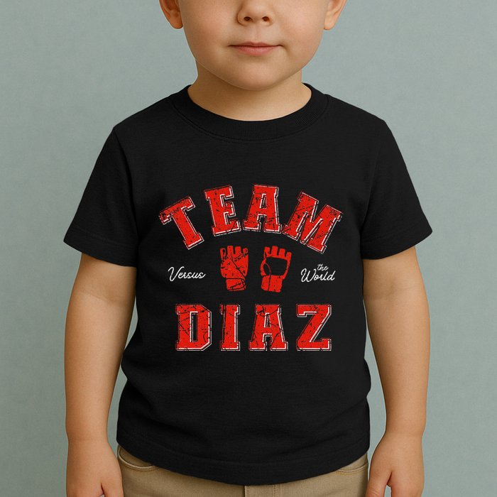Team Diaz Vs The World Family Last Name Fighter Toddler T-Shirt