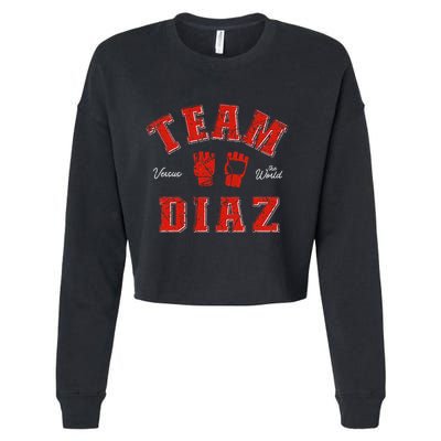 Team Diaz Vs The World Family Last Name Fighter Cropped Pullover Crew