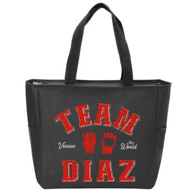 Team Diaz Vs The World Family Last Name Fighter Zip Tote Bag