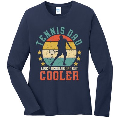 Tennis Dad Vintage Tennis Player Fathers Day Ladies Long Sleeve Shirt