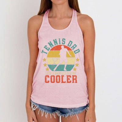 Tennis Dad Vintage Tennis Player Fathers Day Women's Knotted Racerback Tank