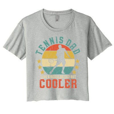 Tennis Dad Vintage Tennis Player Fathers Day Women's Crop Top Tee