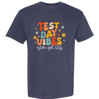 Test Day Vibes Groovy Testing Day Teacher Student Exam Garment-Dyed Heavyweight T-Shirt