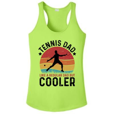 Tennis Dad Vintage Tennis Player Fathers Day Gift Ladies PosiCharge Competitor Racerback Tank