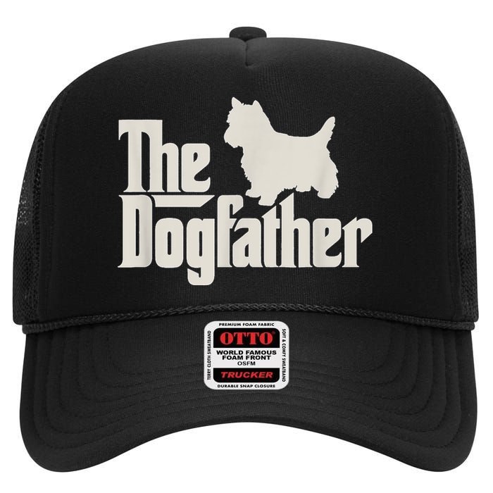 The Dogfather West Highland White Terrier Dog Daddy Dogs High Crown Mesh Back Trucker Hat