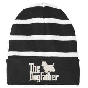 The Dogfather West Highland White Terrier Dog Daddy Dogs Striped Beanie with Solid Band