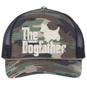 The Dogfather West Highland White Terrier Dog Daddy Dogs Retro Rope Trucker Hat Cap