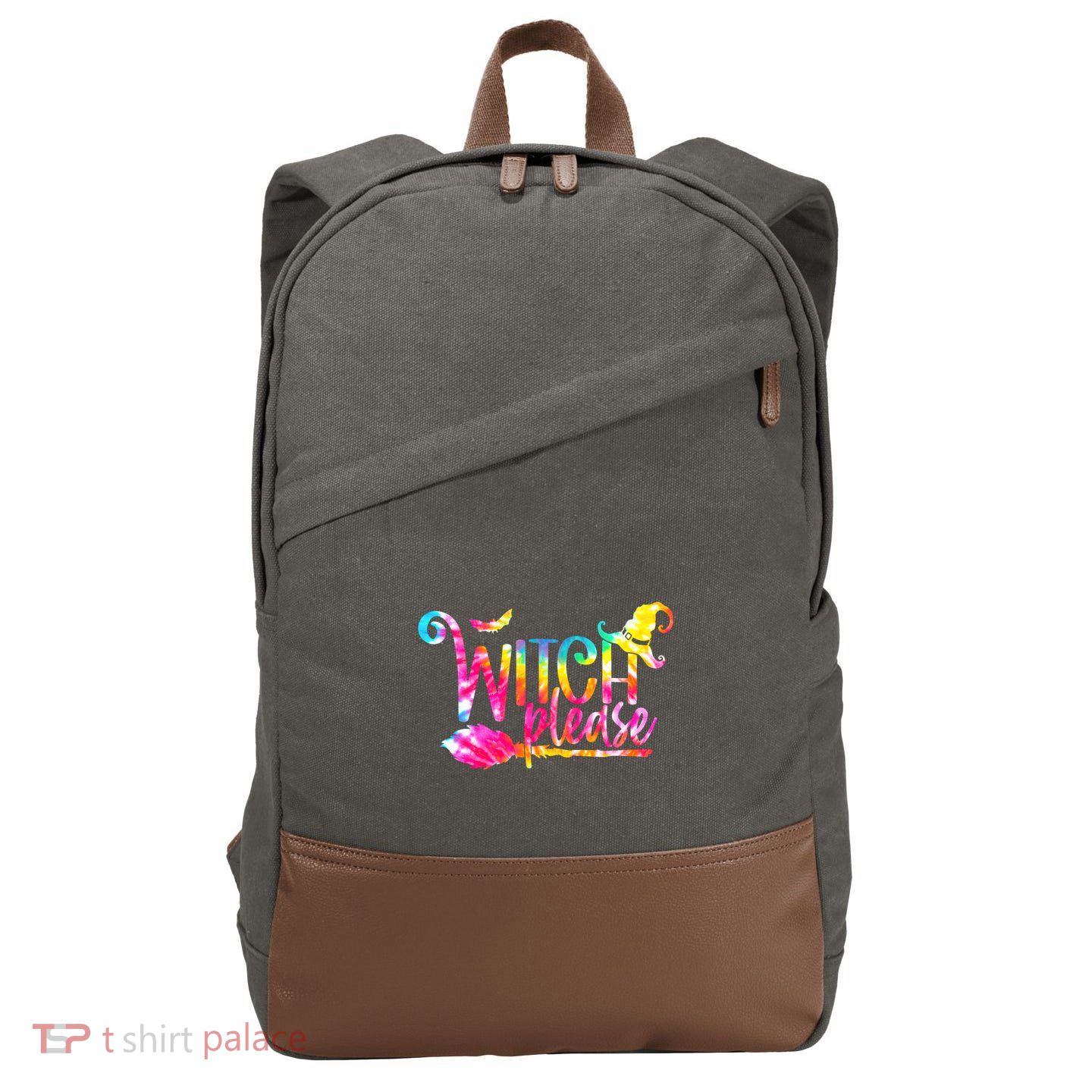 Tie Dye Witch Please Halloween Witch Vibes Witchy Gift Cotton Canvas Backpack