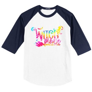 Tie Dye Witch Please Halloween Witch Vibes Witchy Gift Baseball Sleeve Shirt