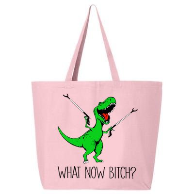 TRex Dinosaur What Now Bitch Funny Tyrannosaurus Rex TShirt 25L Jumbo Tote