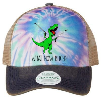 TRex Dinosaur What Now Bitch Funny Tyrannosaurus Rex TShirt Legacy Tie Dye Trucker Hat