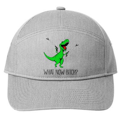 TRex Dinosaur What Now Bitch Funny Tyrannosaurus Rex TShirt 7-Panel Snapback Hat