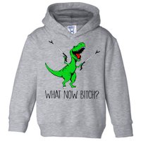 TRex Dinosaur What Now Bitch Funny Tyrannosaurus Rex TShirt Toddler Hoodie