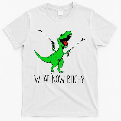 TRex Dinosaur What Now Bitch Funny Tyrannosaurus Rex TShirt T-Shirt