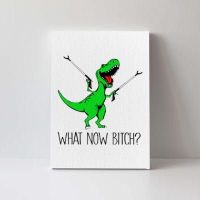 TRex Dinosaur What Now Bitch Funny Tyrannosaurus Rex TShirt Canvas