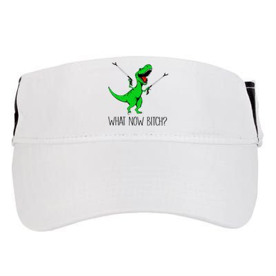 TRex Dinosaur What Now Bitch Funny Tyrannosaurus Rex TShirt Adult Drive Performance Visor